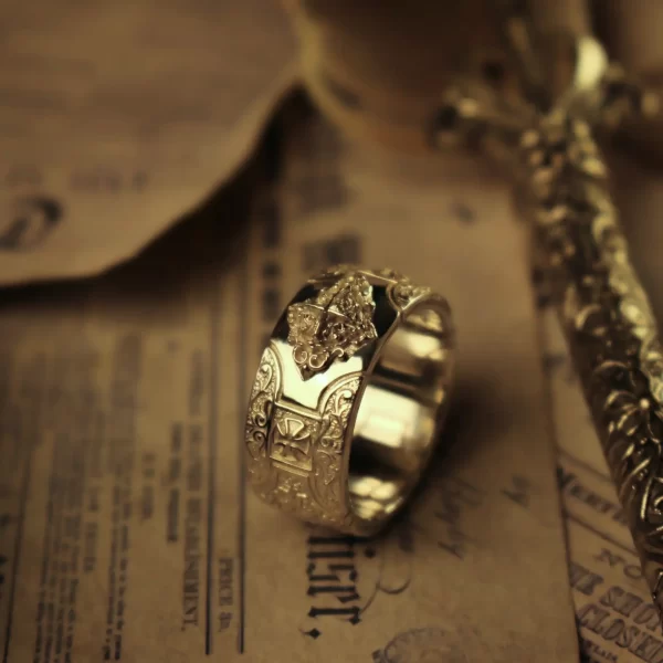 Introducing the exquisite Silveringdom Matching Rings, crafted from light silver and designed to symbolize unity and elegance. Each ring features a delicate cross motif, intricately embedded to add a touch of timeless grace. The rings are a perfect pair, reflecting a harmonious blend of tradition and modernity. The light silver finish enhances their sophisticated appeal, making them ideal for couples seeking a meaningful connection. These matching rings are not just accessories but a testament to enduring love and commitment. Whether for a special occasion or everyday wear, the Silveringdom Matching Rings are a beautiful reminder of shared moments and promises. Embrace the elegance and symbolism of these finely crafted pieces.